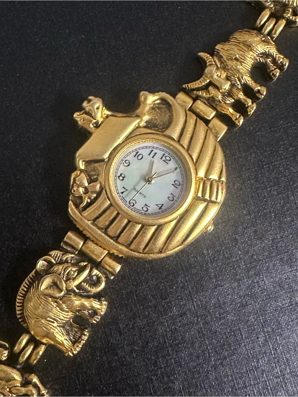 Gold Noah’s Ark Animal Motif Bracelet Watch - Women's